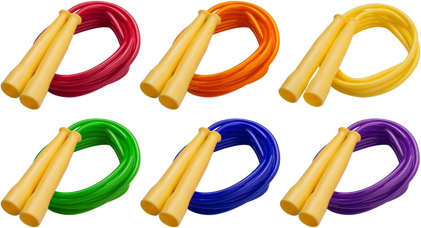 8 Foot Licorice Jump Rope for Fitness, Assorted Colors - Speed Jump Ropes with Contoured Handles for Exercise, Cross Training, Boxing - Single Premium Skipping Rope for Kids, Adults