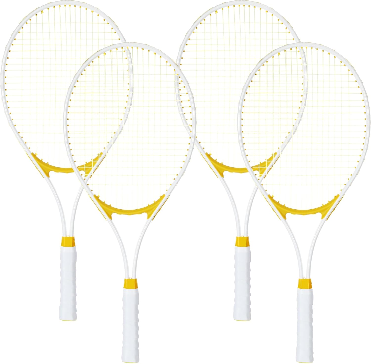 4 Pcs Tennis Rackets for Adults Recreational 4 Players 27 Inch Tennis Racquets Lightweight Tennis Rackets Bulk for Women Men Tennis Training and Beginners with Overgrips and Carry Bag