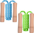 Jump Rope for Kids - Wooden Handle - Adjustable Cotton Braided Fitness Skipping Rope for Toddler Fitness Workout Exercise Outdoor Activity