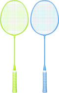 Badminton Rackets Set of 2, Lightweight Badminton Set for Outdoor Backyard Games, Portable Racquet for Family Beginners Adults and Teens