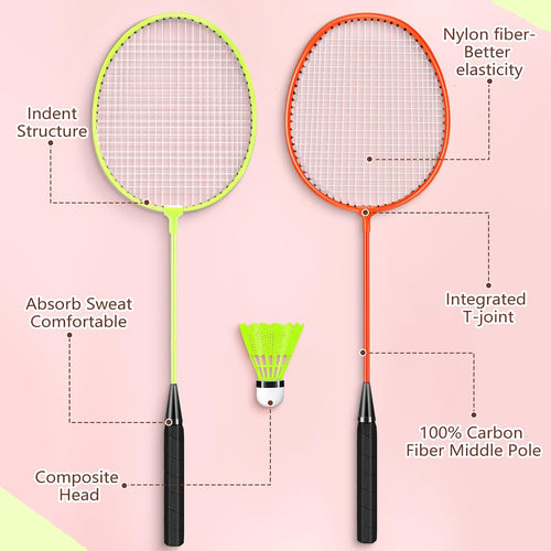 20/40 Pack Badminton Rackets Set with Shuttlecocks and Carrying Bags, Sturdy Lightweight Badminton Rackets Racquet for Adults Beginners Indoor Outdoor
