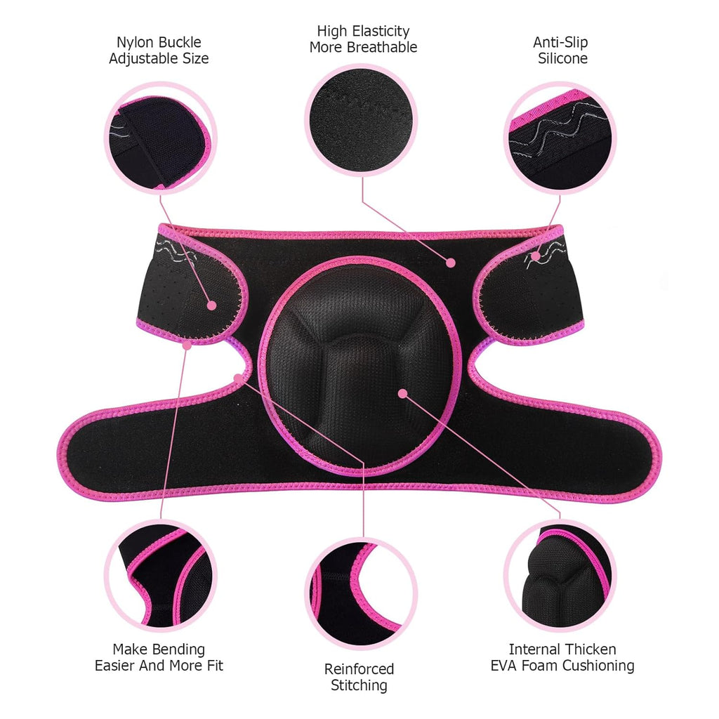 Knee Pads, Thick Sponge Anti-slip, Collision Avoidance Knee Pads, for Running, Mountaineering, House Working,Gardening Maintain (Pink, Large)