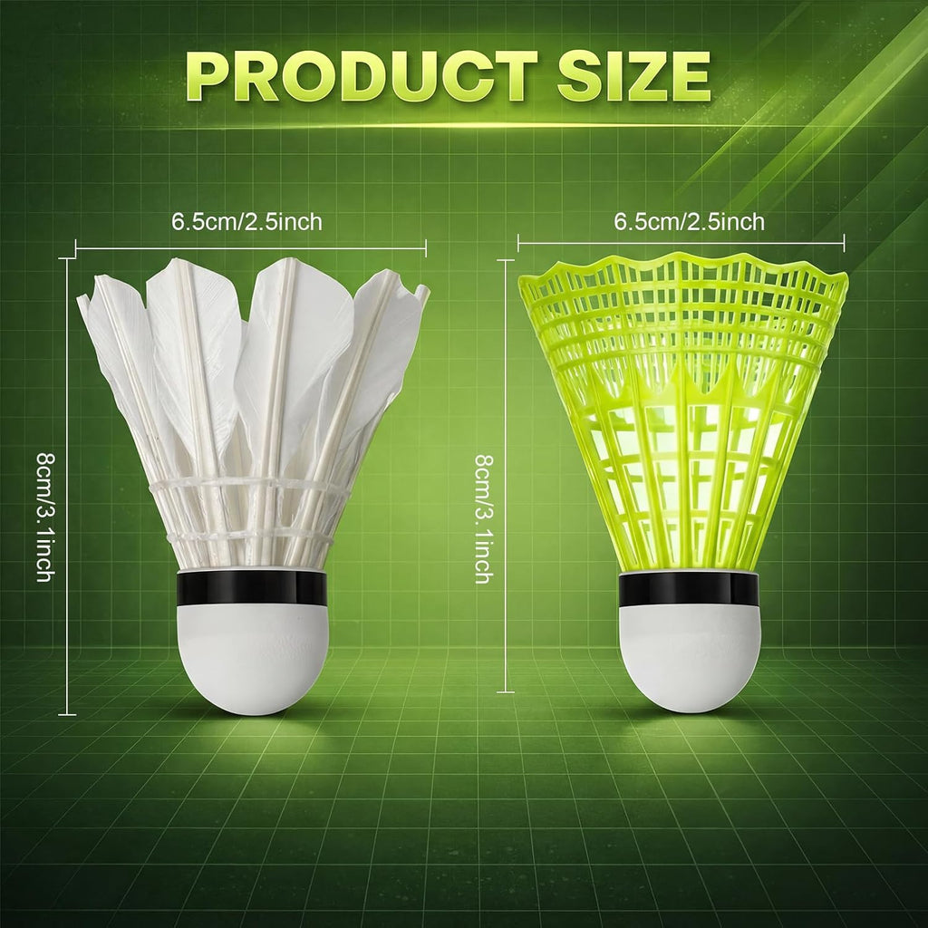 24 Pack Badminton Shuttlecocks Badminton Birdies Plastic Training Balls with Storage Tube for Indoor Outdoor Sports