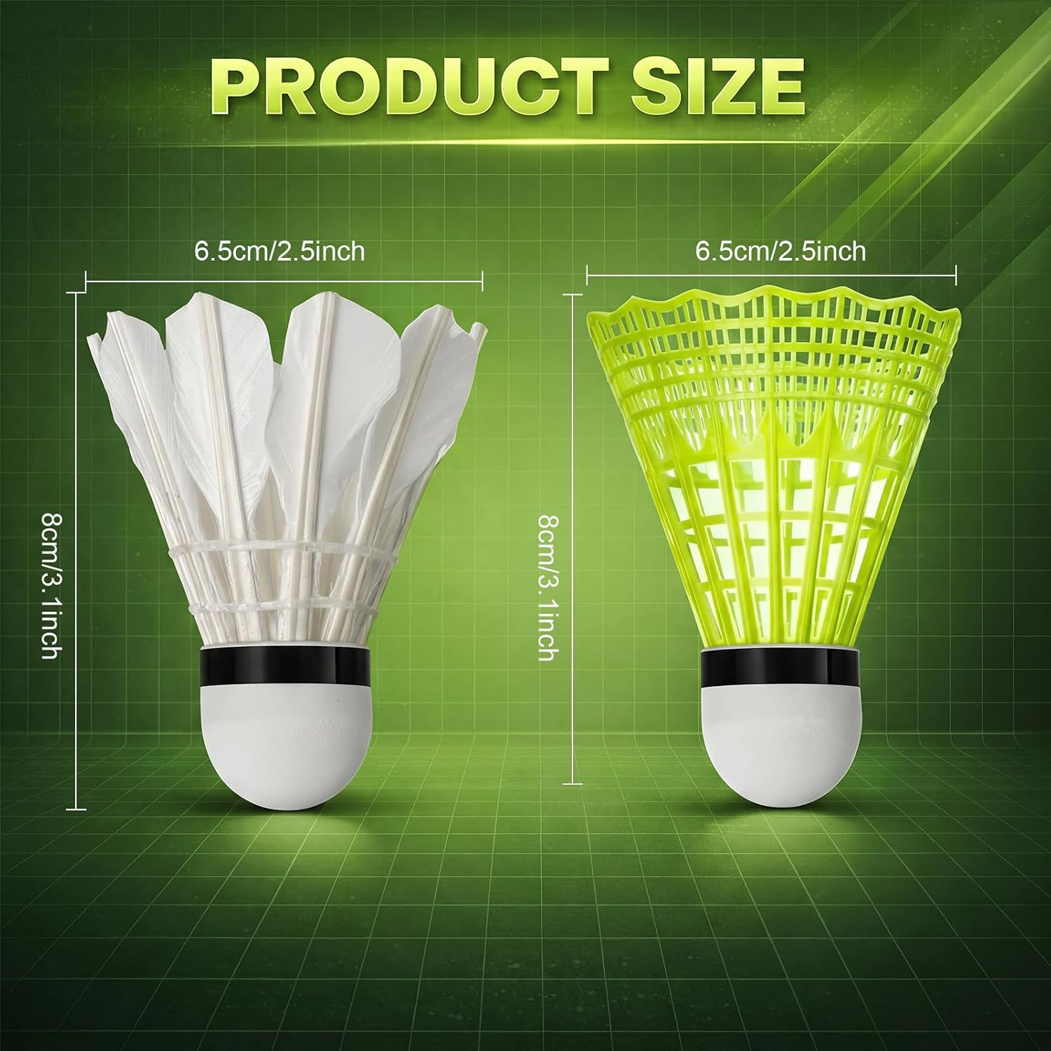 24 Pack Badminton Shuttlecocks Badminton Birdies Plastic Training Balls with Storage Tube for Indoor Outdoor Sports