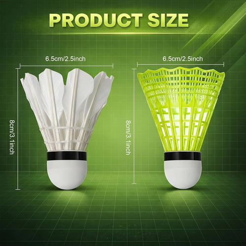 24 Pack Badminton Shuttlecocks Badminton Birdies Plastic Training Balls with Storage Tube for Indoor Outdoor Sports