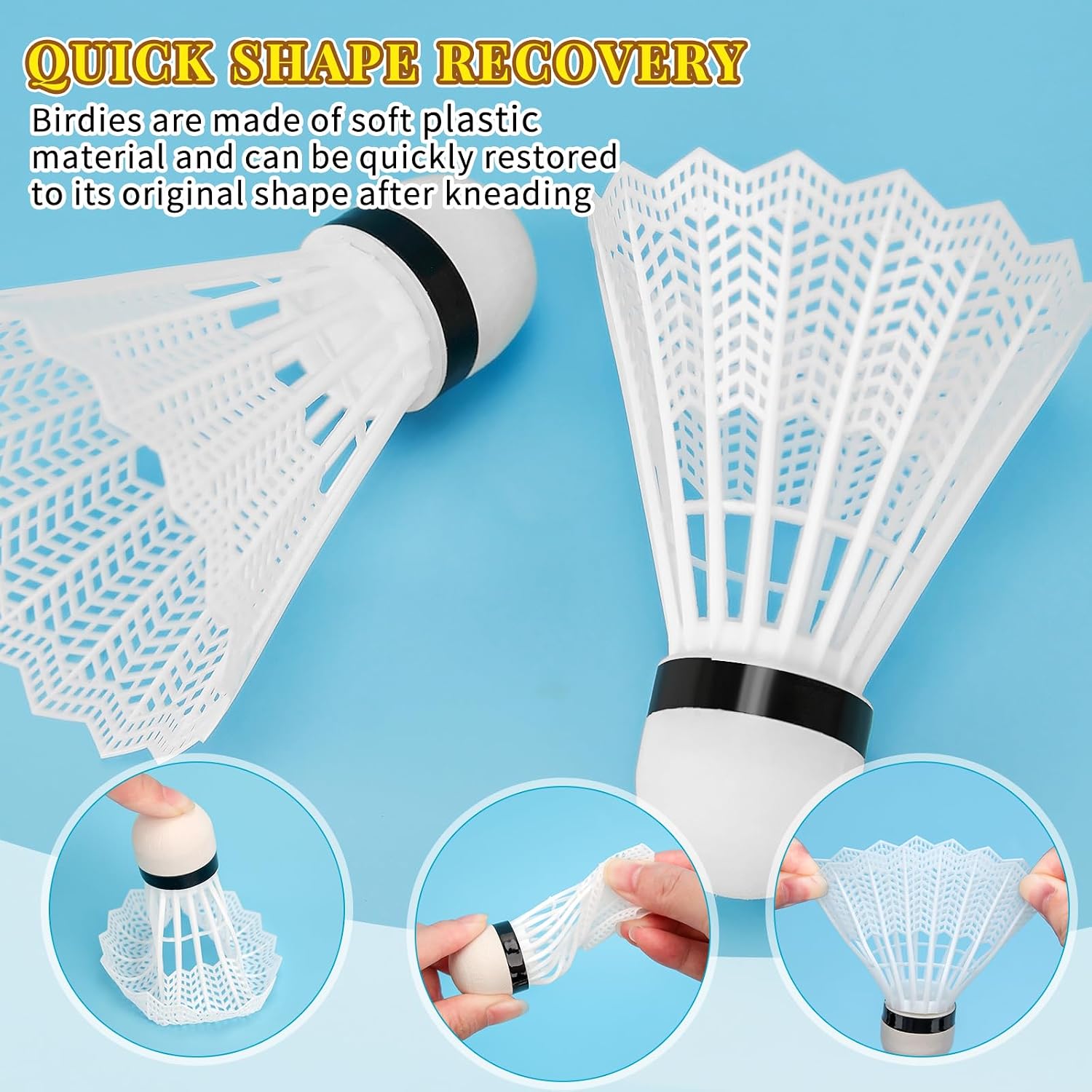 12 Pcs Badminton Shuttlecocks Badminton Birdie, Indoor Outdoor Sport Ball Training Exercise Gym Fitness Game