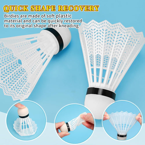 12 Pcs Badminton Shuttlecocks Badminton Birdie, Indoor Outdoor Sport Ball Training Exercise Gym Fitness Game