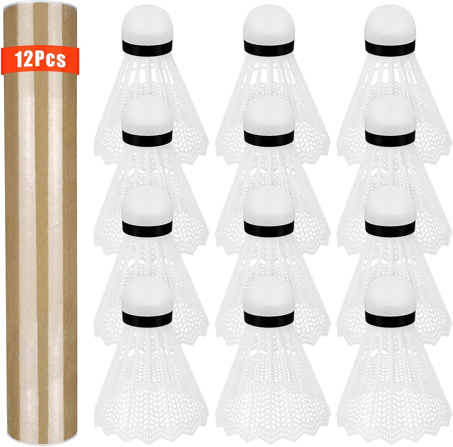 12 Pcs Badminton Shuttlecocks Badminton Birdie, Indoor Outdoor Sport Ball Training Exercise Gym Fitness Game