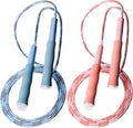 2 Pack Beaded Jump Rope, Upgraded Segmented Jumping Rope for Workout, Adjustable Skipping Rope Speed Rope for Men & Women, Tangle-Free Jump Rope with Soft Non-slip Handles
