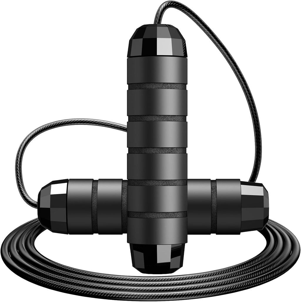 Jump Rope,Tangle-Free Rapid Speed Jump Rope with Ball Bearings for Men,Women and Kids,Adjustable Steel Skipping Rope with Ergonomic Foam Handles,A Ideal Equipment and Accessories for Workout,Fitness,Exercise,Home Gym,Slim Body
