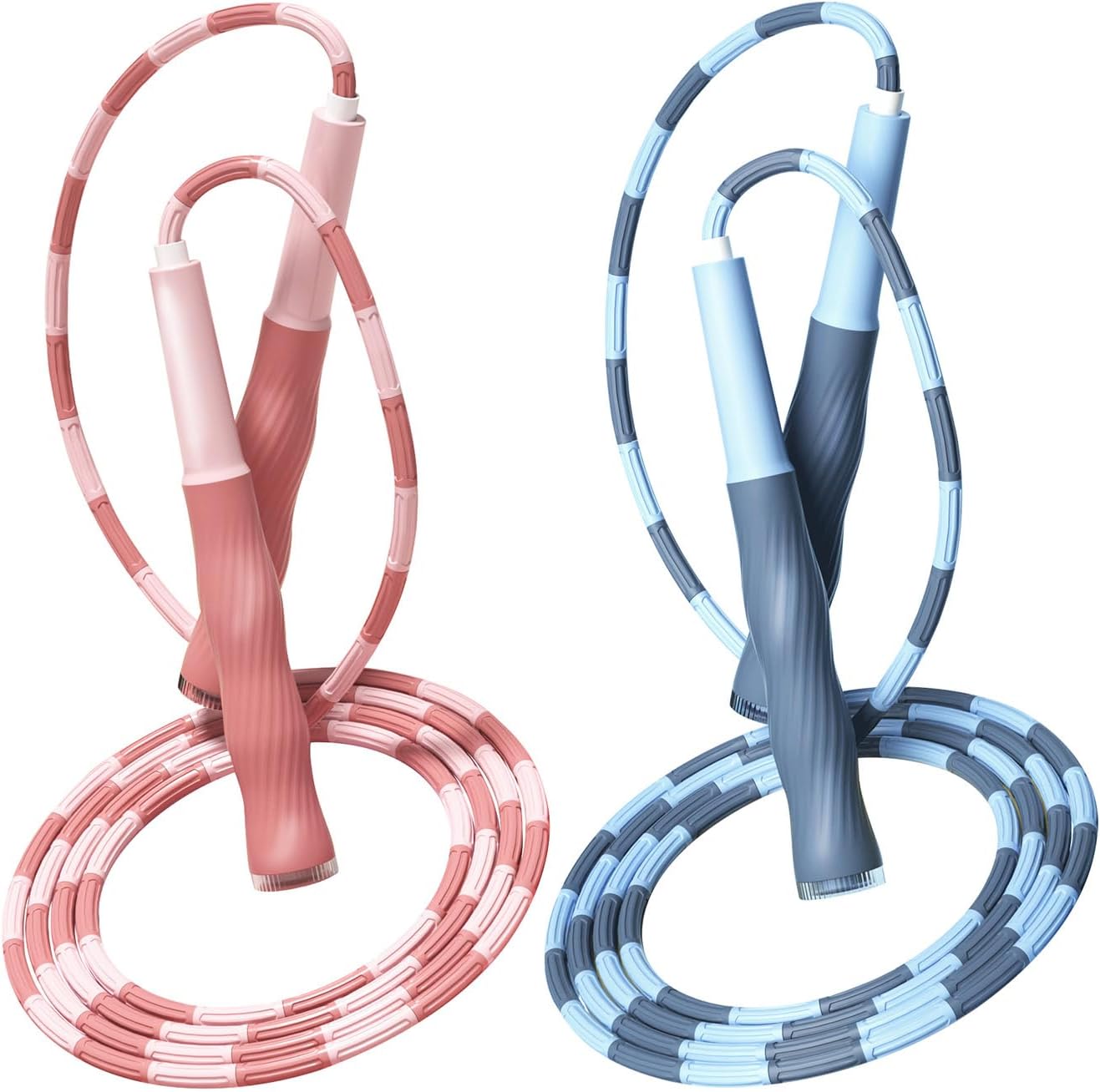 Beaded Jump Rope for Kids,Tangle-Free Segmented Kids Jump Rope with Soft Anti-slip Handles,Adjustable Jumping Rope for Women