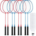8 Packs Badminton Rackets Set with 12 Badminton Racquets for Adult Backyard Gym Beach Outdoor