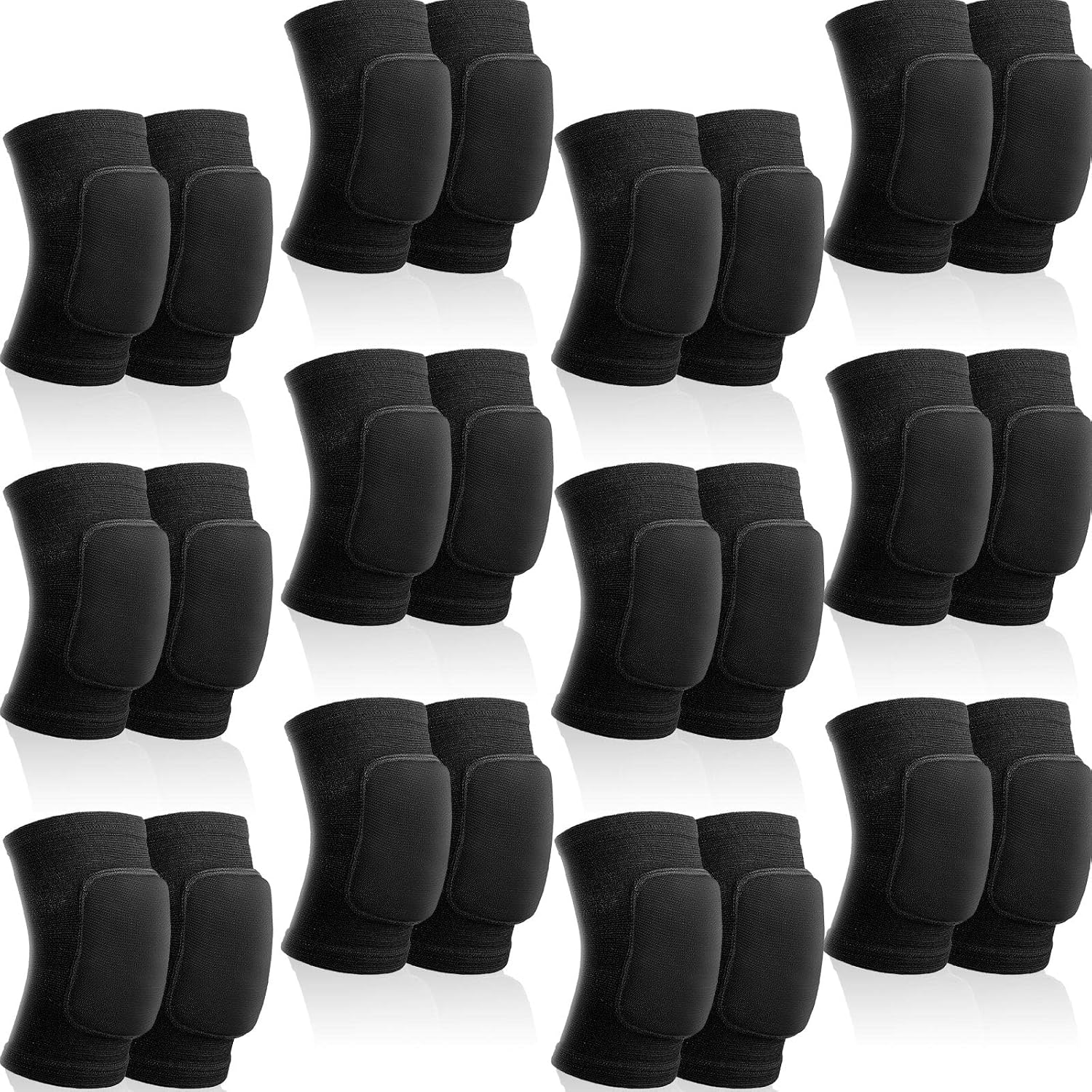 12 Pairs Volleyball Knee Pads for Dancers Soft Breathable Knee Braces for Men Women Football Soccer Yoga Skating Wrestling Running Cycling(Medium,Black)