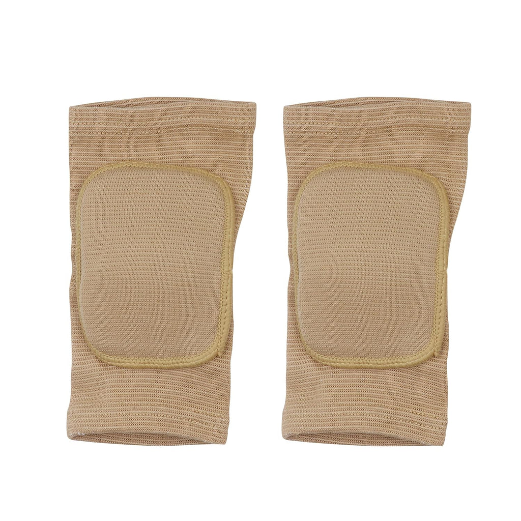 Men Women Protective Knee Pads, Anti-Slip Padded Sponge Knee Brace Knee Support for Football Volleyball Dance Skating Basketball Sports (Large,Nude)