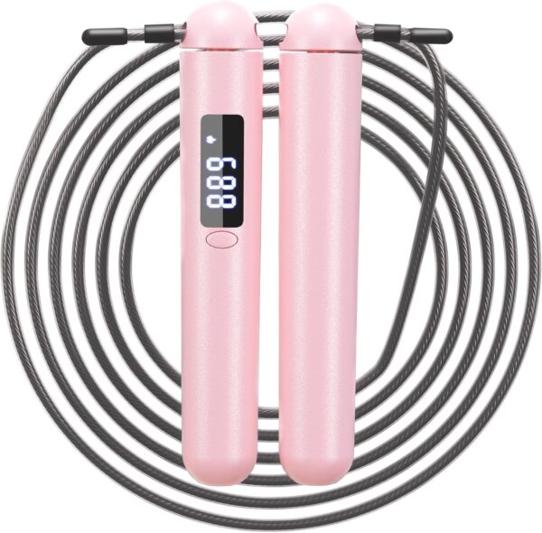 Smart Jump Rope for Women – Calorie Counter That Helps You Lose Weight | 4 Modes for Beginner to HIIT | Smooth Steel Wire, No Cutting, Type-C | Home & Cardio Workout